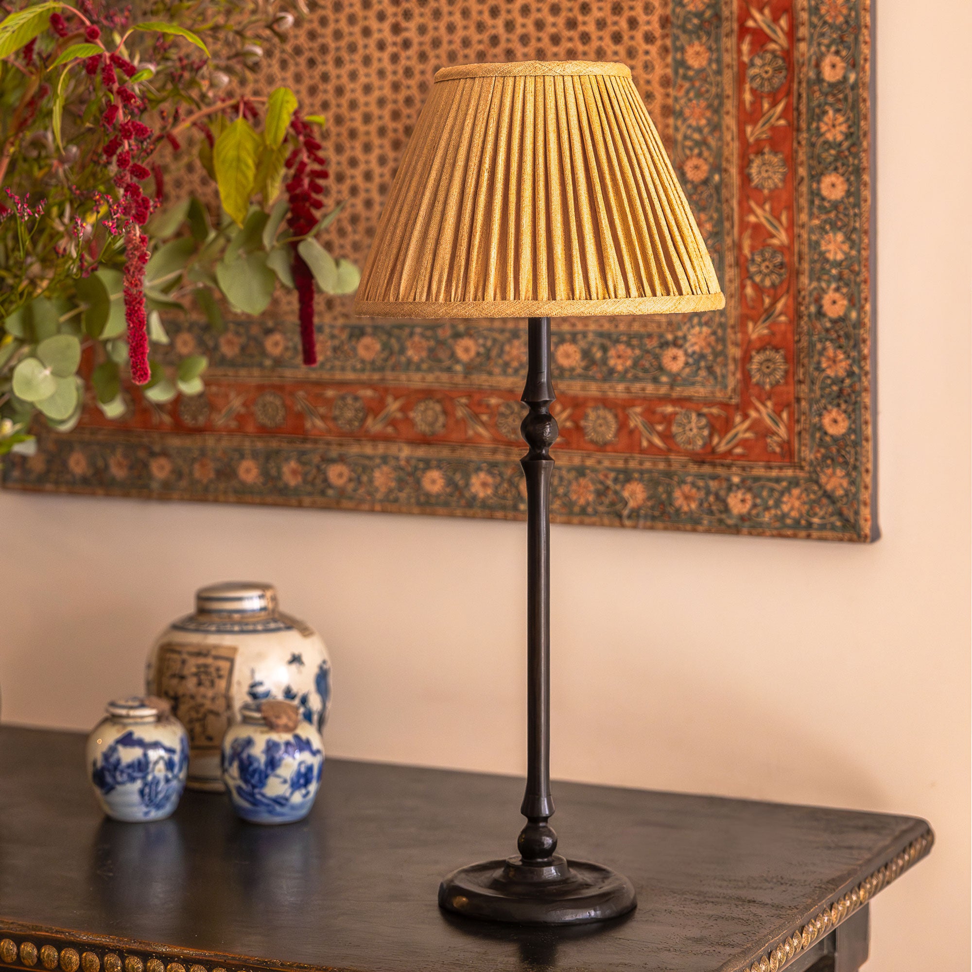 10 inch Yellow Mulberry silk French drum lampshade