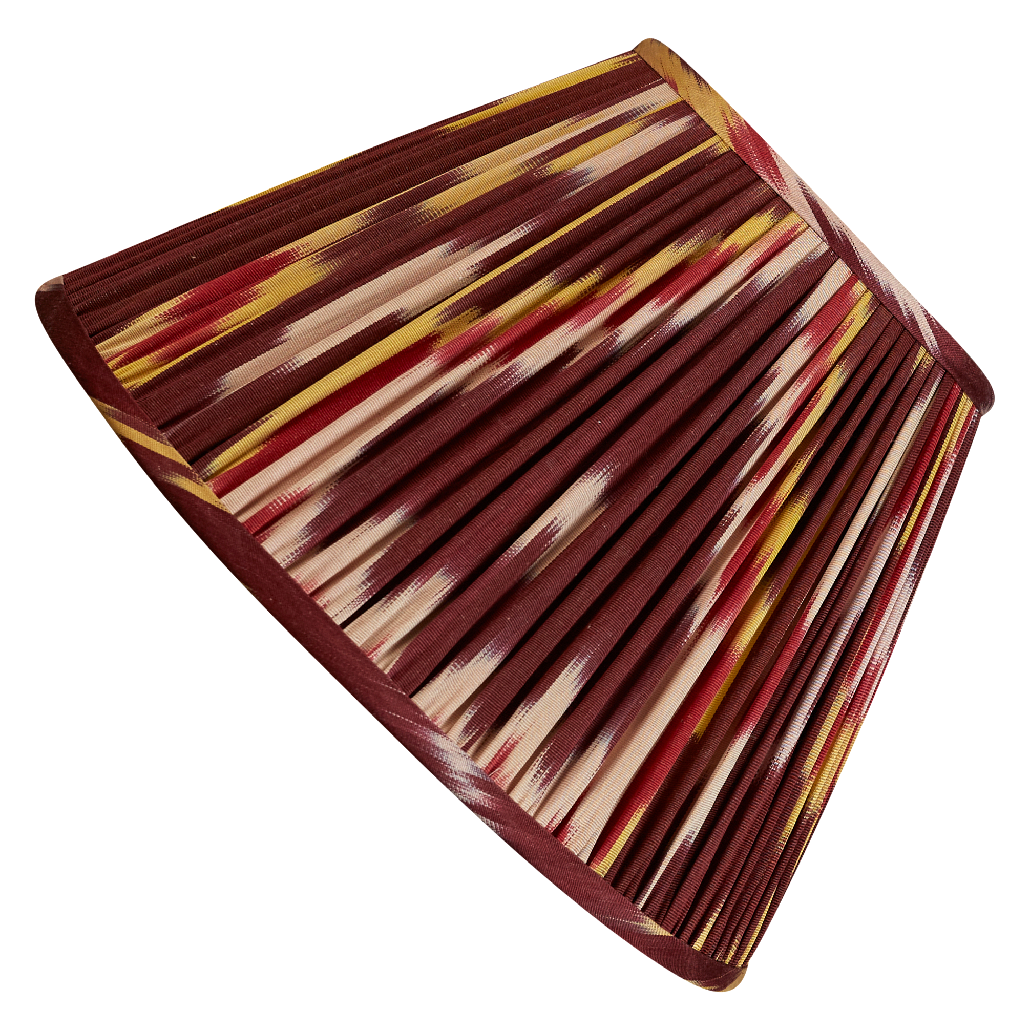 12 inch Aubergine and yellow ikat reading light shade