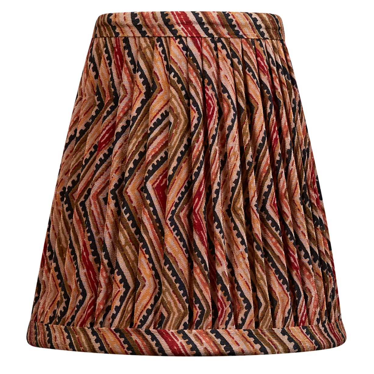 5 inch - Pair of multicoloured chevron geometric design silk sari clip-on shades