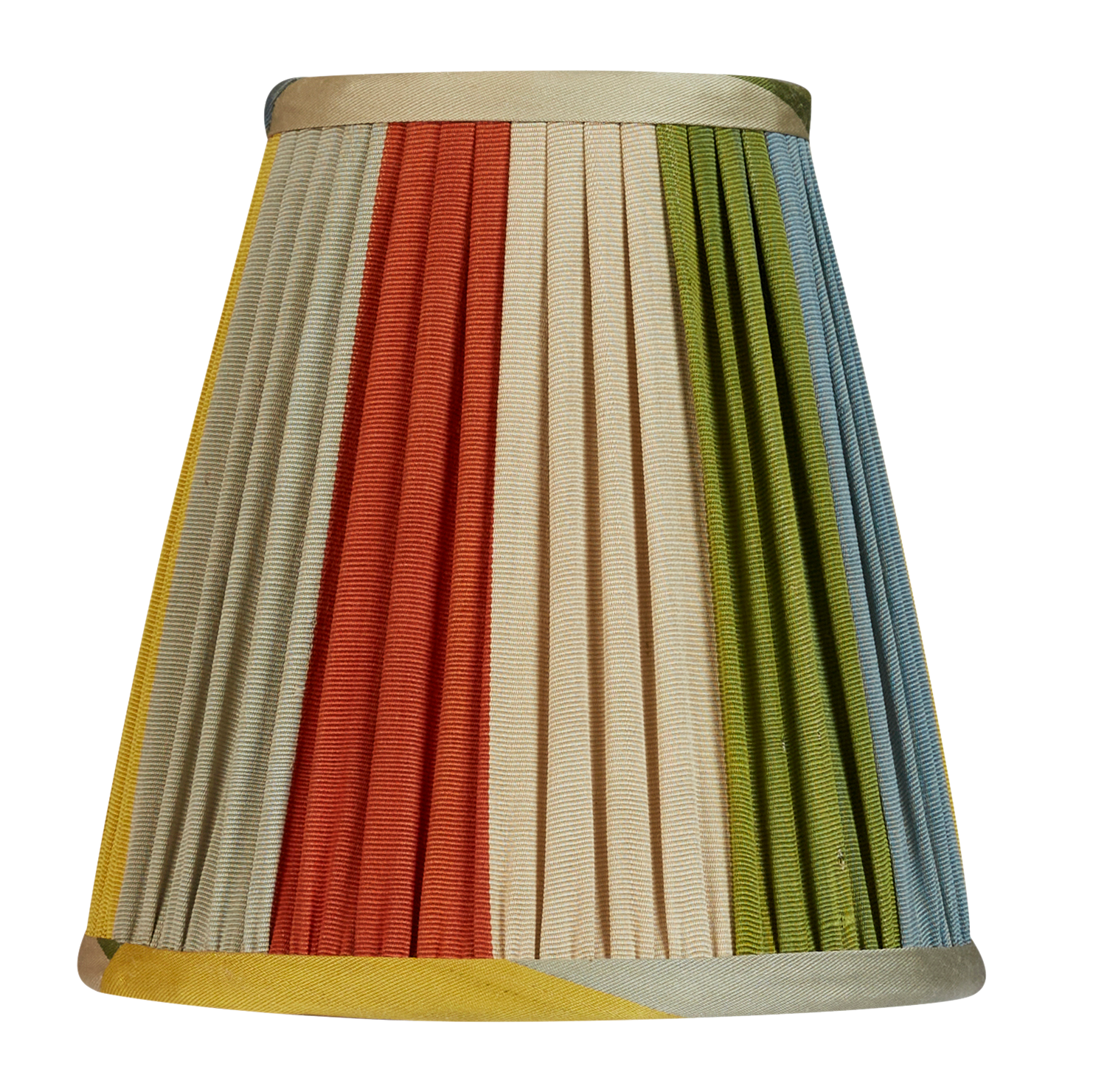 6 inch Tall Harlequin stripe silk and cotton clip-on Ikat lampshade