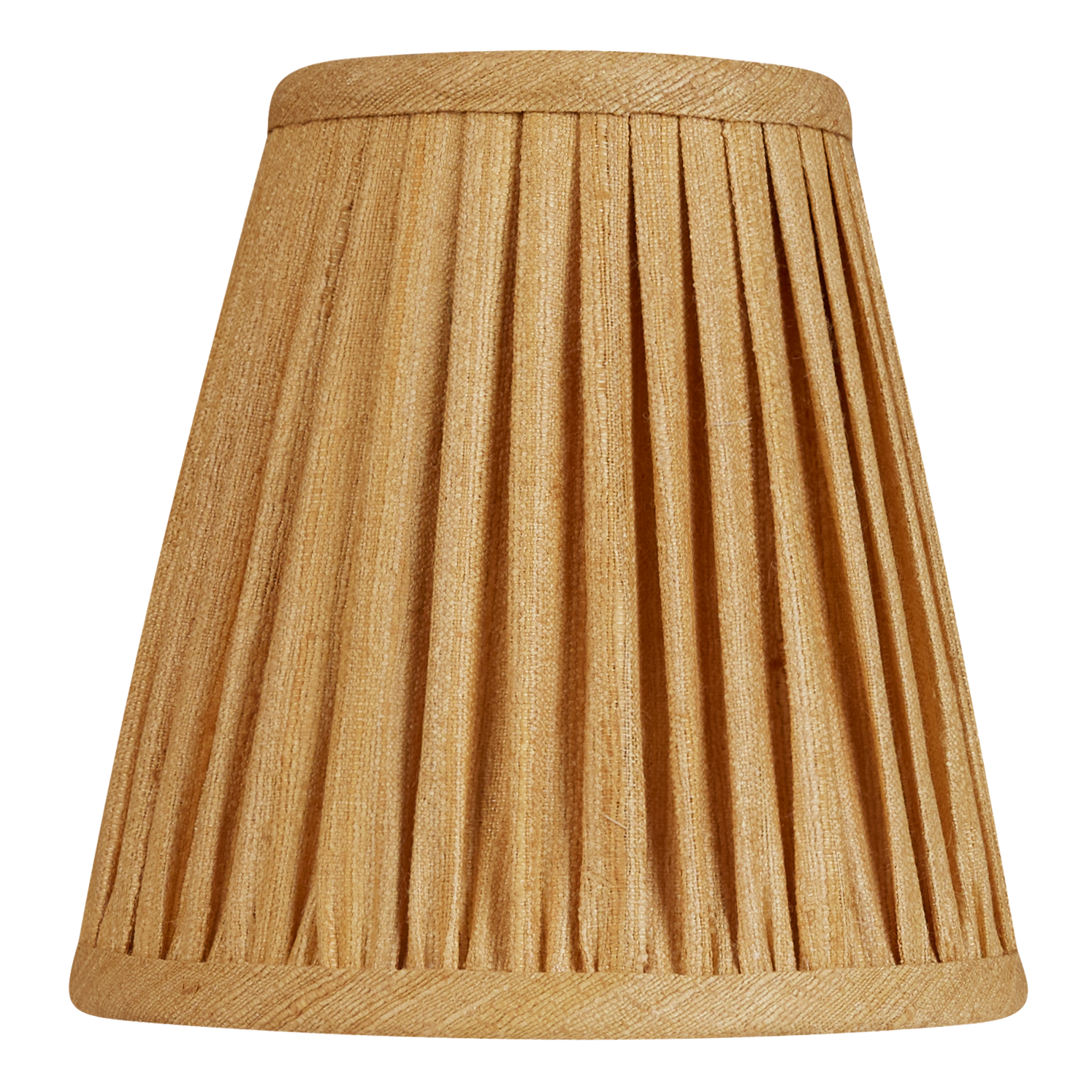 6 inch Tall yellow ochre Mulberry silk gathered clip-on lampshade