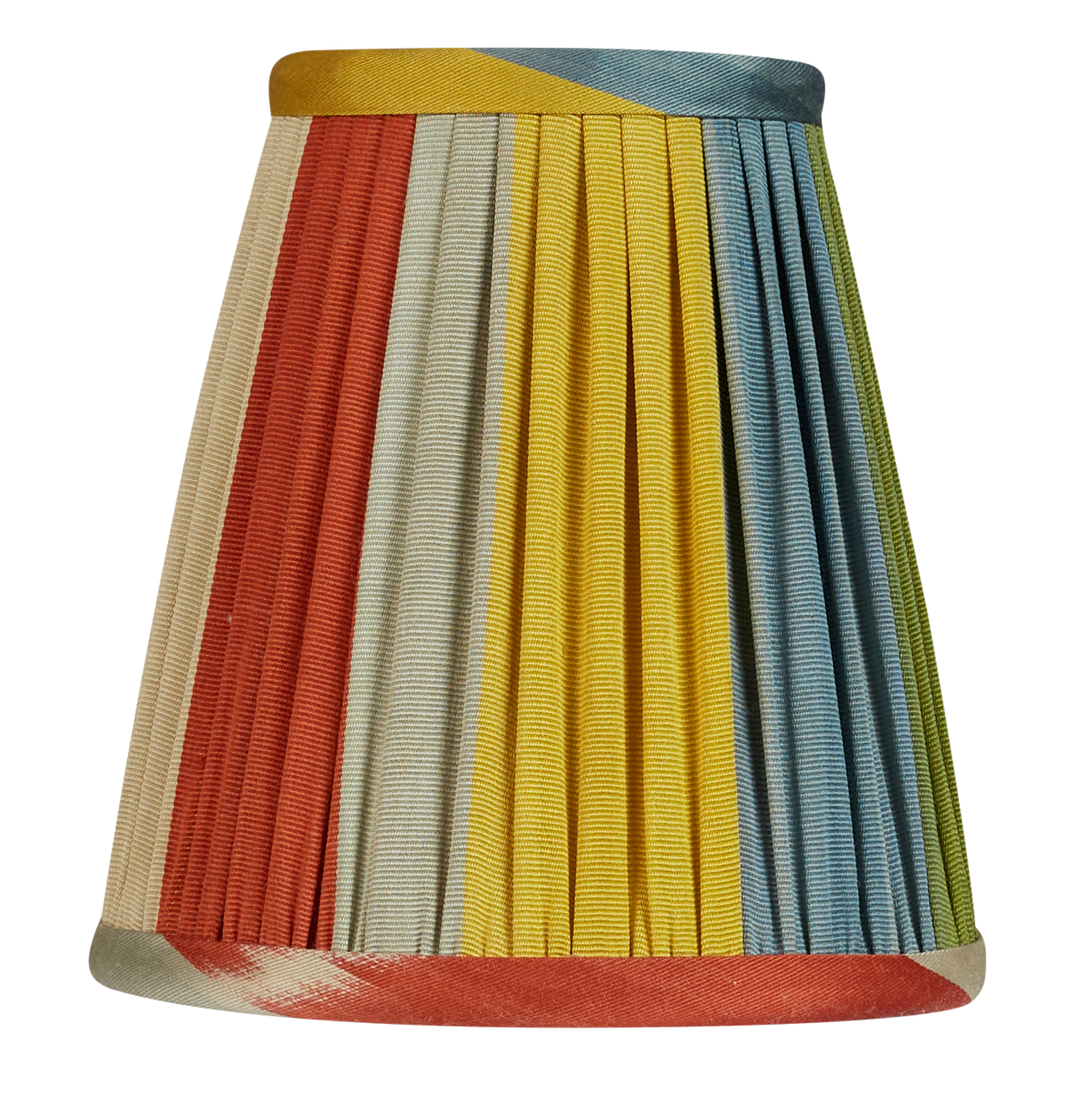 5 inch (12 cm) Pair of harlequin stripe silk and cotton Ikat clip on lampshades