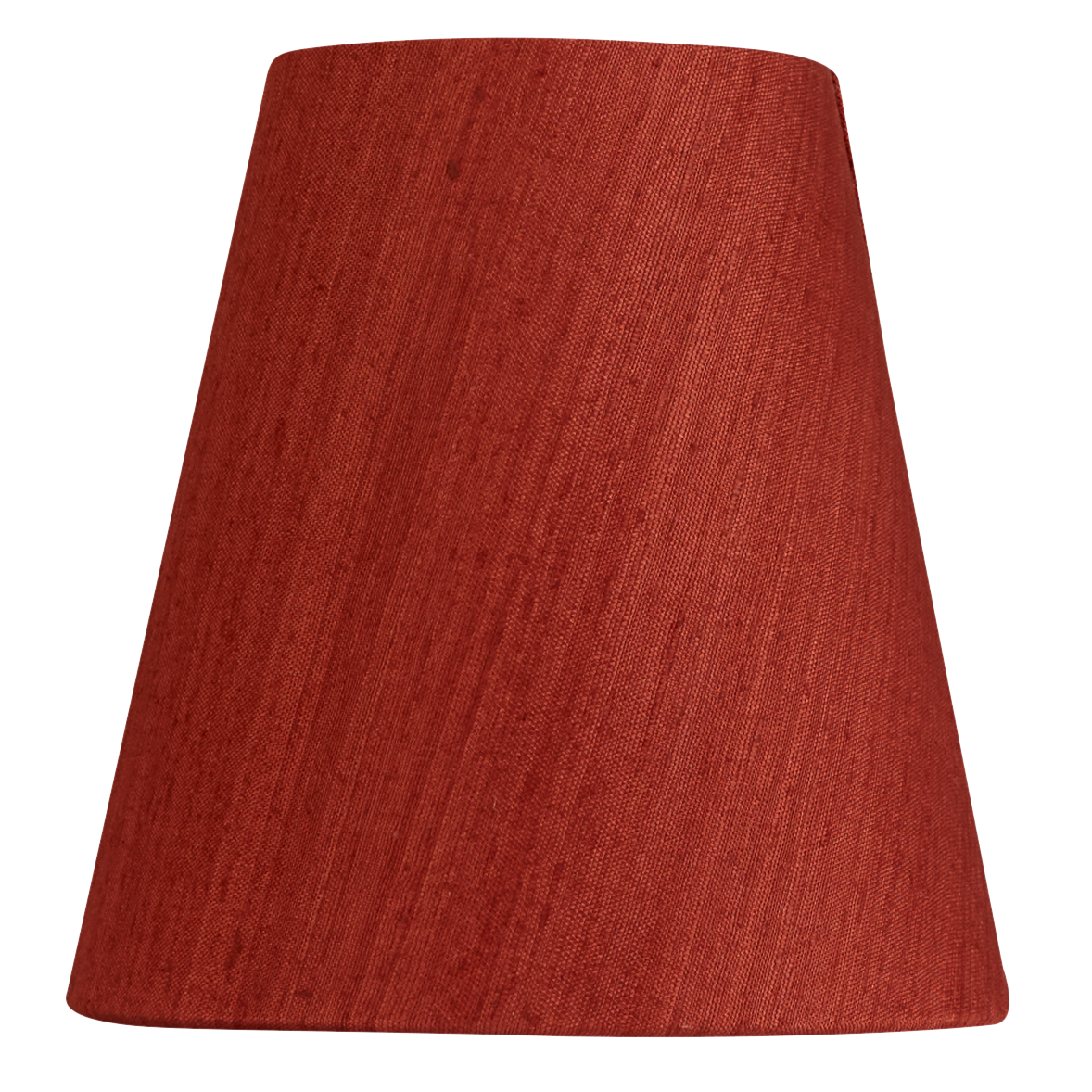 5 inch (13 cms) Tall clip on lampshade in Red Katan Mulberry silk