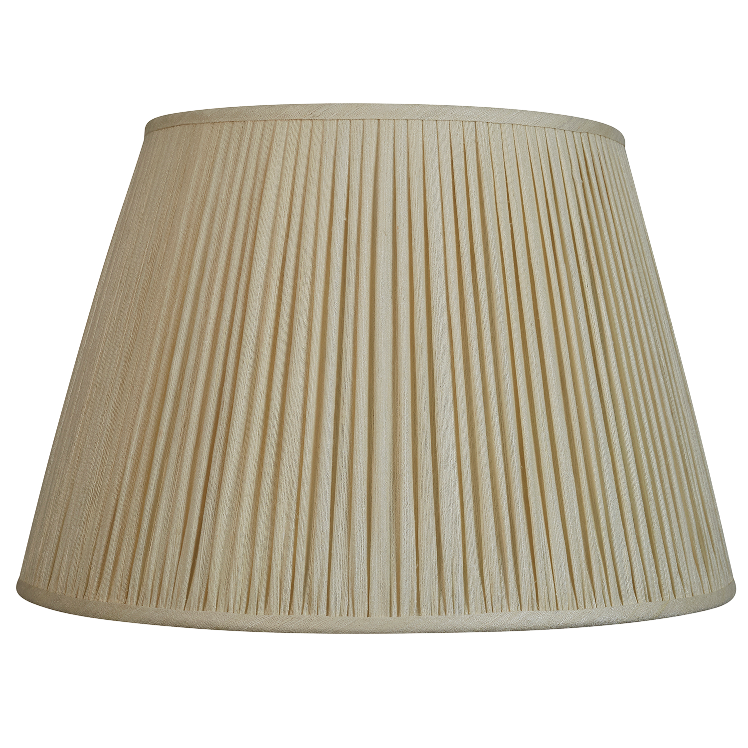 18 Inch Gathered Ivory Mulberry silk lampshade with spider fitting