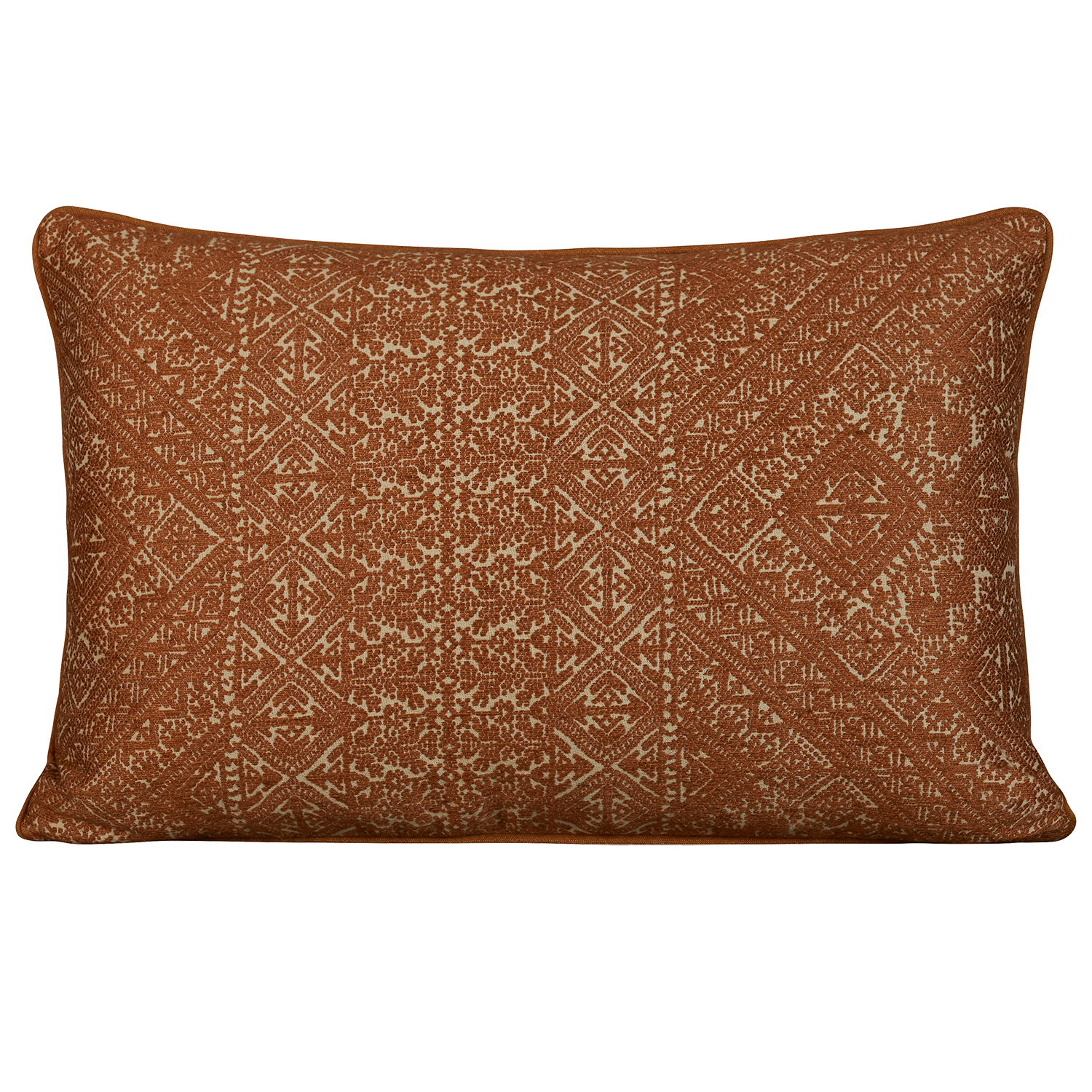 Cognac rectangular fez weave cushion - throw pillow