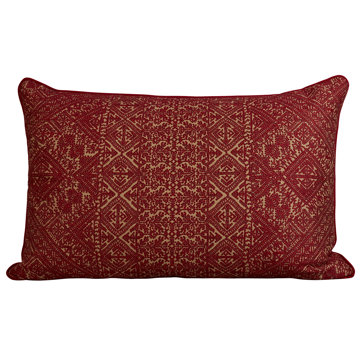 Garnet rectangular fez weave cushion - throw pillow