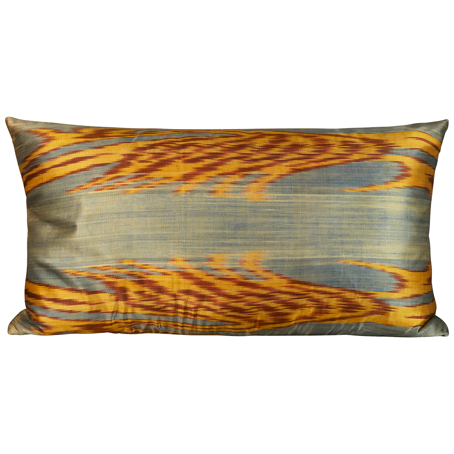 Rectangular hand-woven silk Ikat cushion - throw pillow