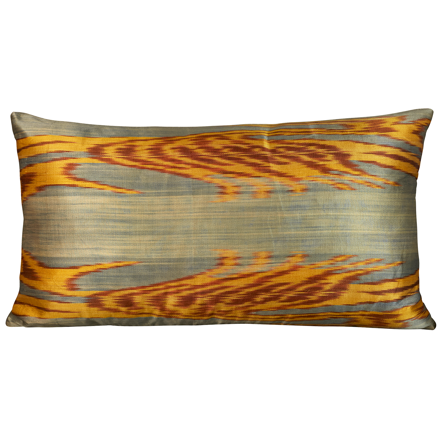 Rectangular hand-woven silk Ikat cushion - throw pillow