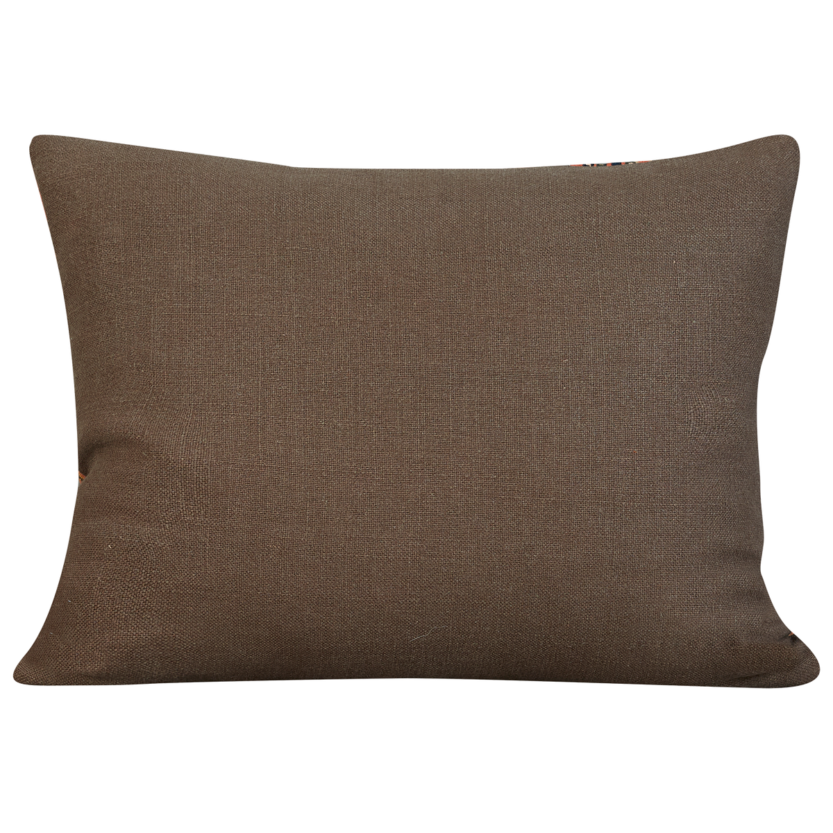 Cotton Jajim cushion - Orange/dark navy blue multicoloured full Jajim
