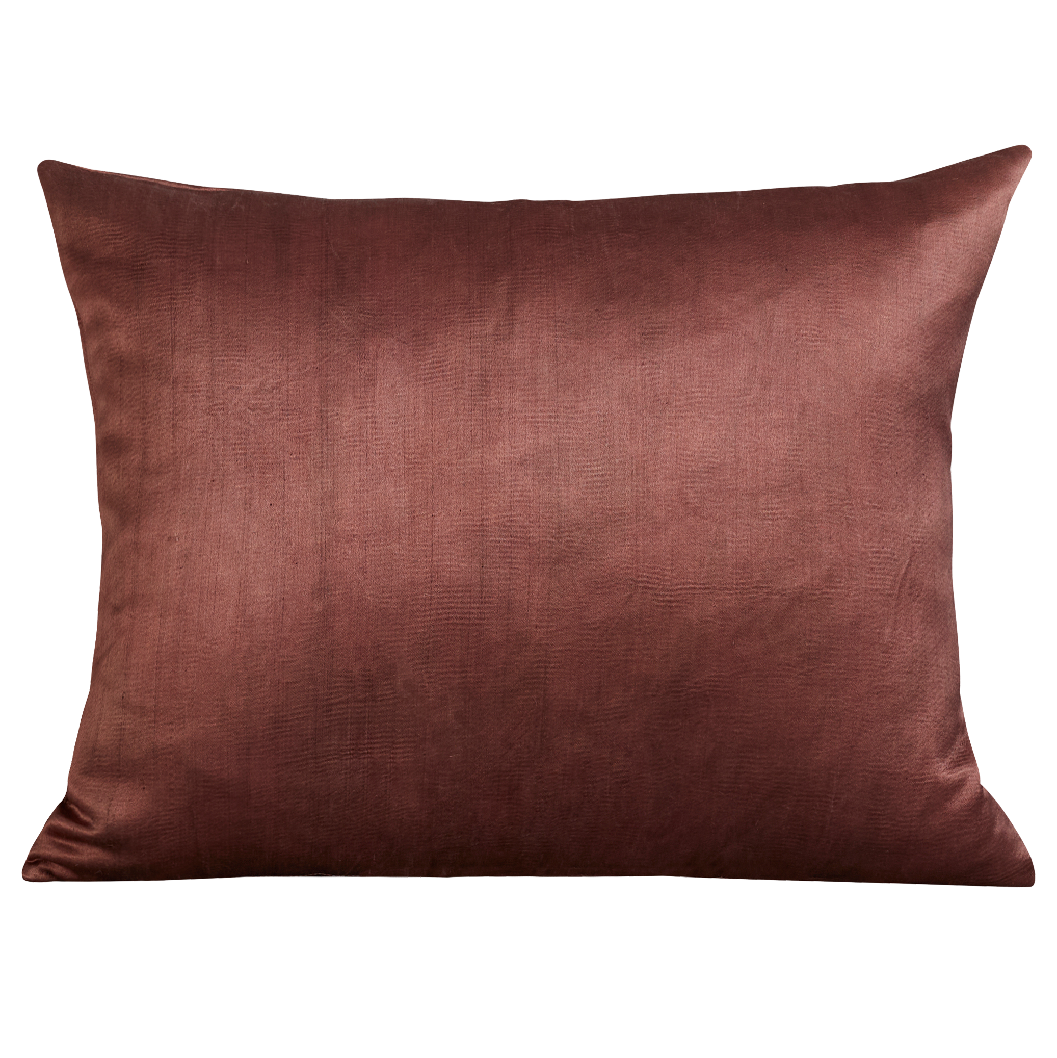Silk Jajim cushion - Terracotta/ecru and grey stripe on aubergine silk
