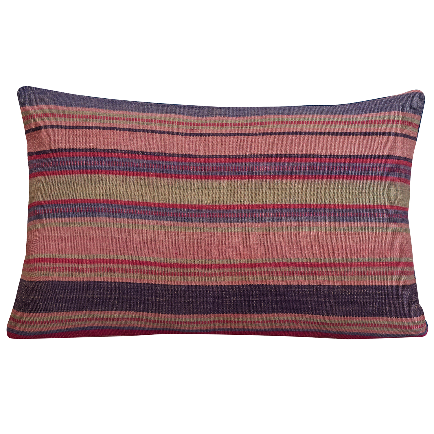 Silk Jajim Pink and purple small lumbar cushion/ pillow
