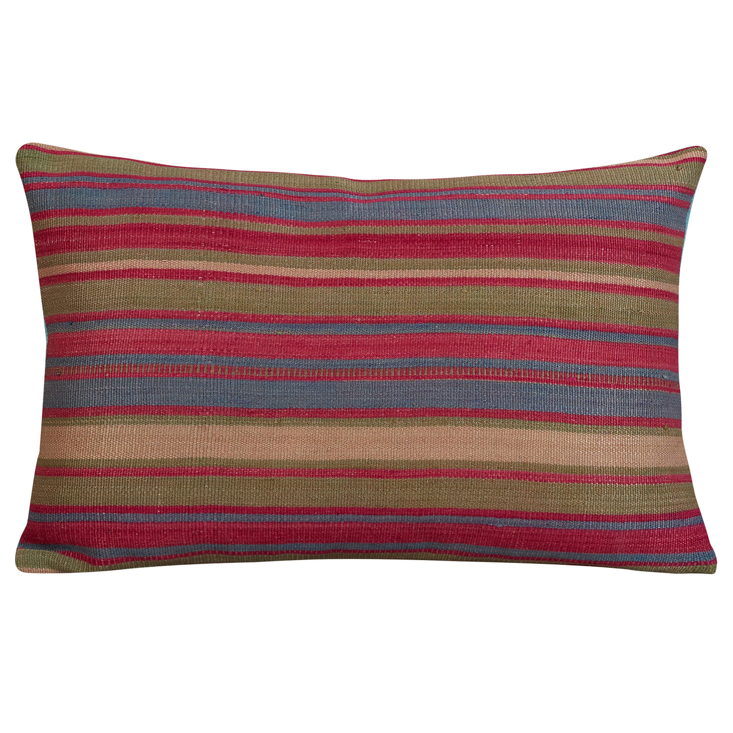 Silk Jajim Magenta and blue small lumbar cushion/ pillow