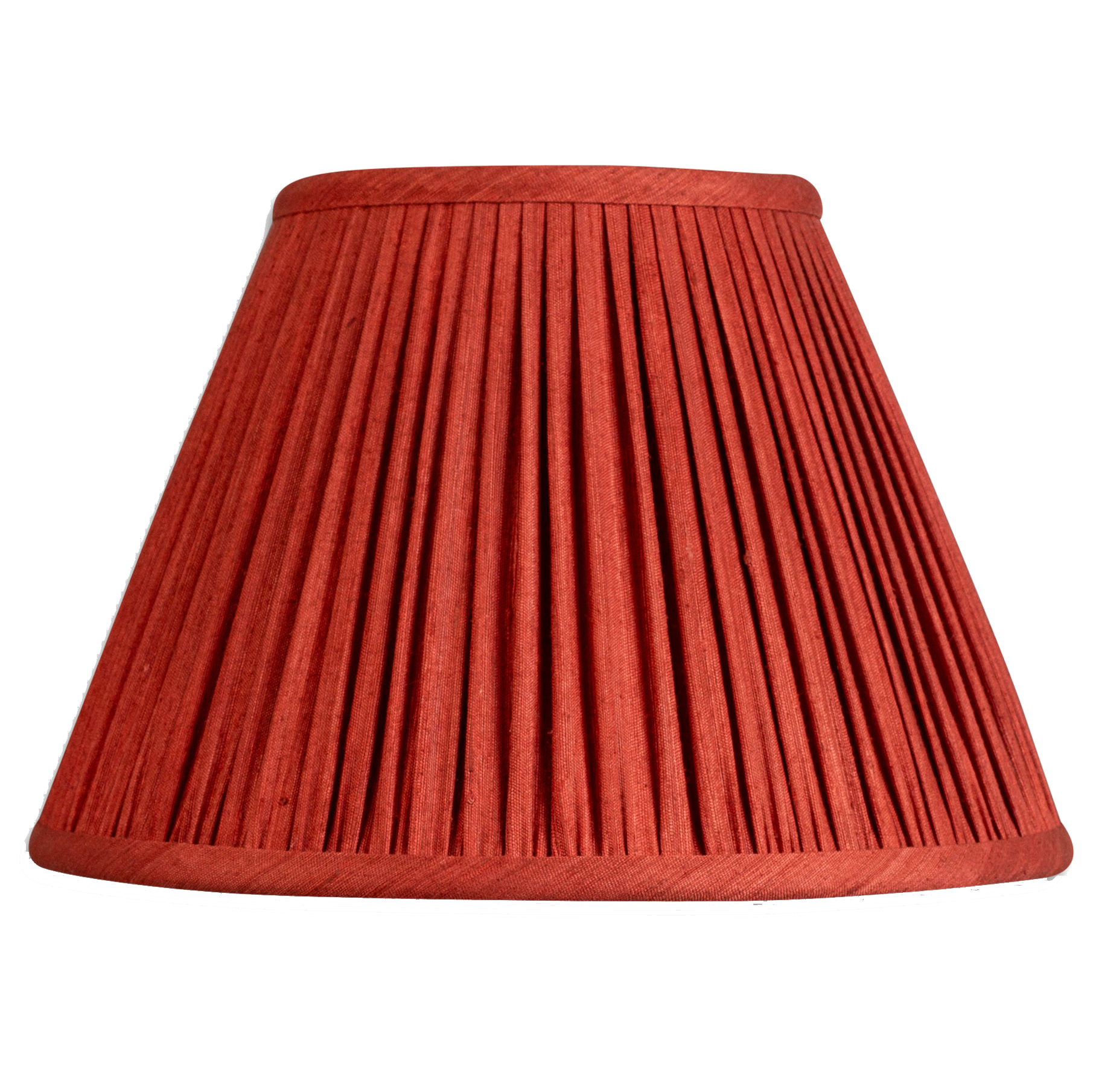 10 inch Gathered red/coral Mulberry silk French drum lampshade