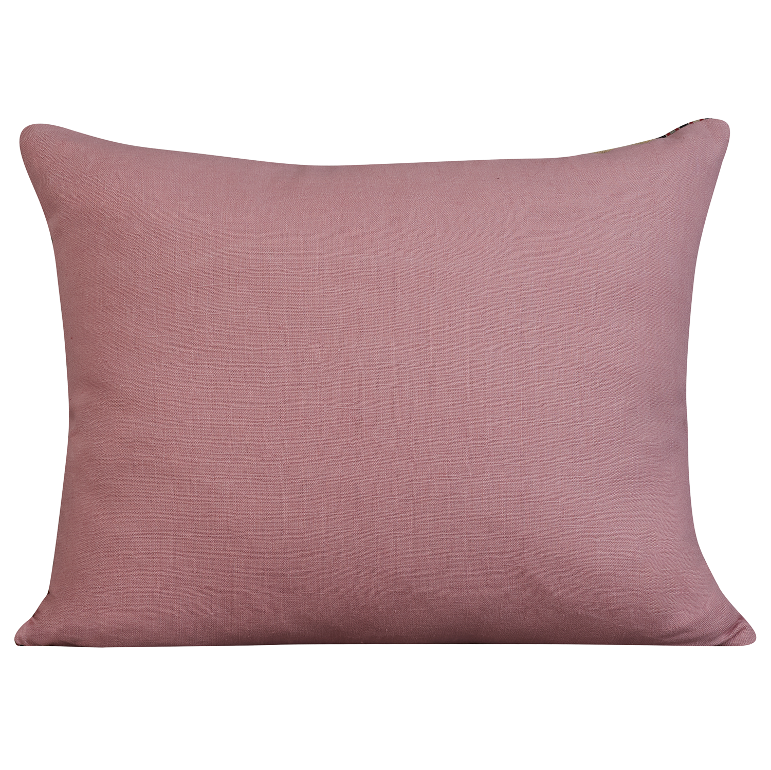 Rectangular Kente cloth African cushion - Multicoloured black and plums/pink