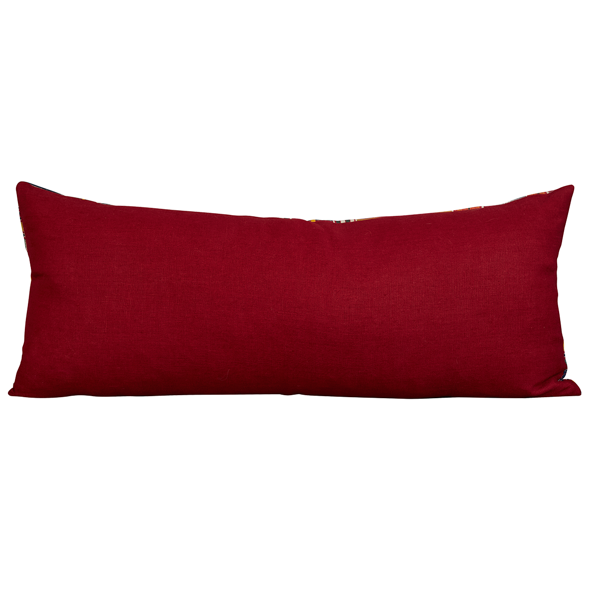 Long rectangular Kente cloth African cushion - Blue/red/yellow multicolour