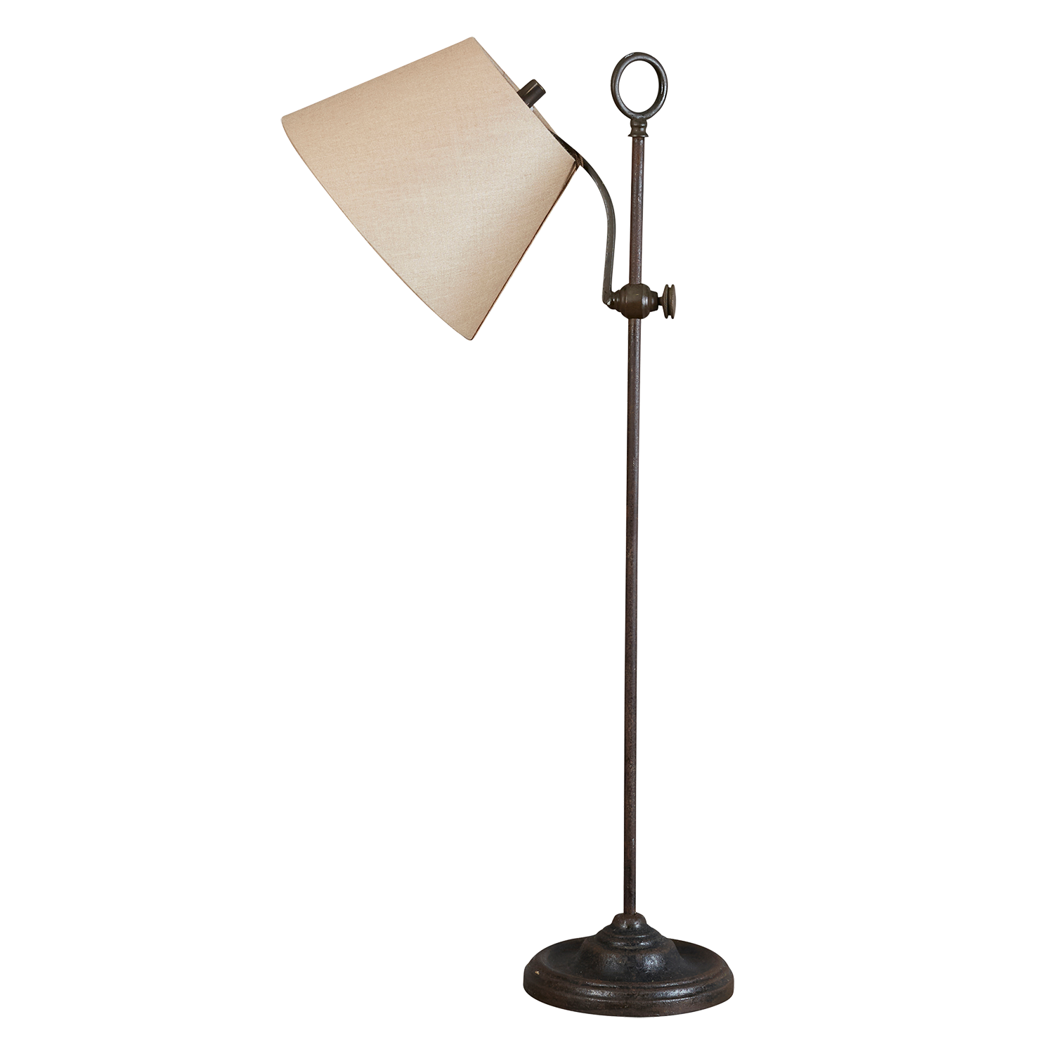 A mid 20th century wrought iron reading lamp