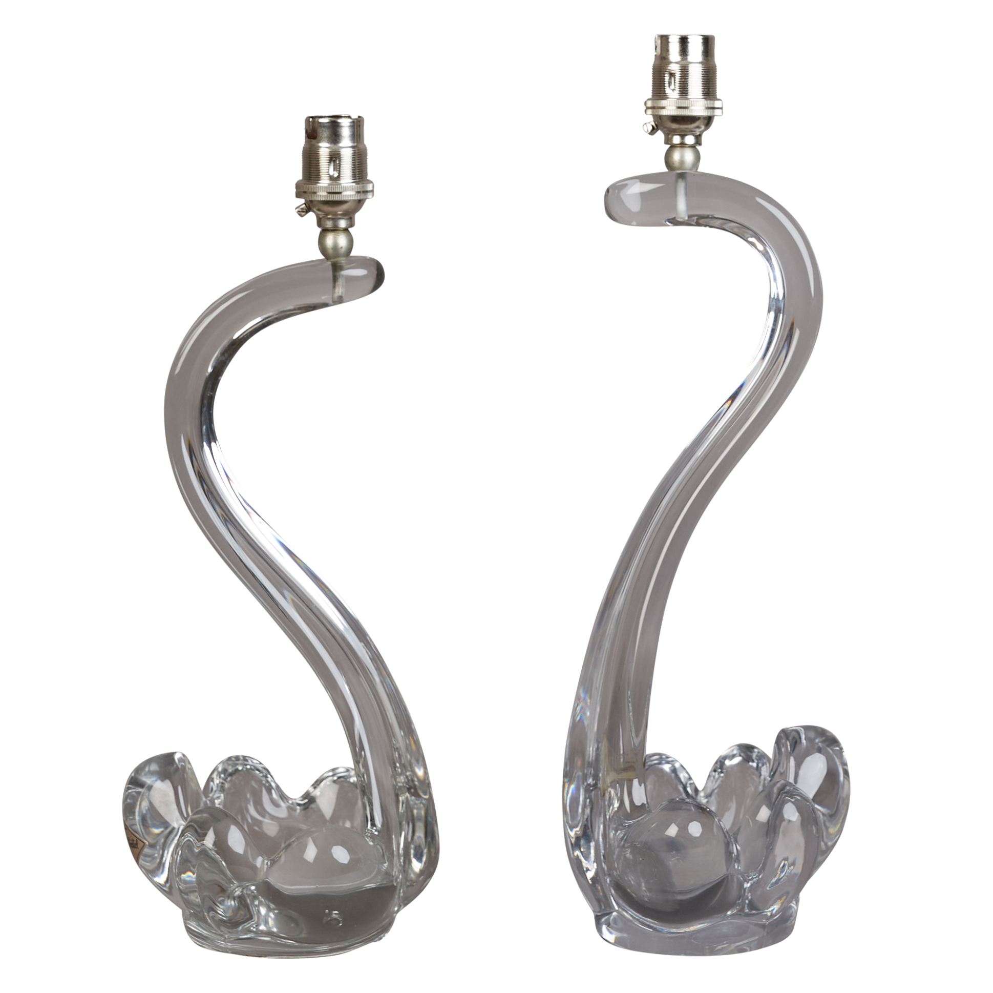 A matched pair of French glass 20th century, electrified.