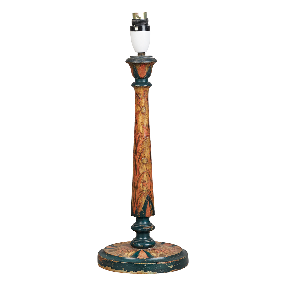 A 20th century poker work table lamp, not electrified