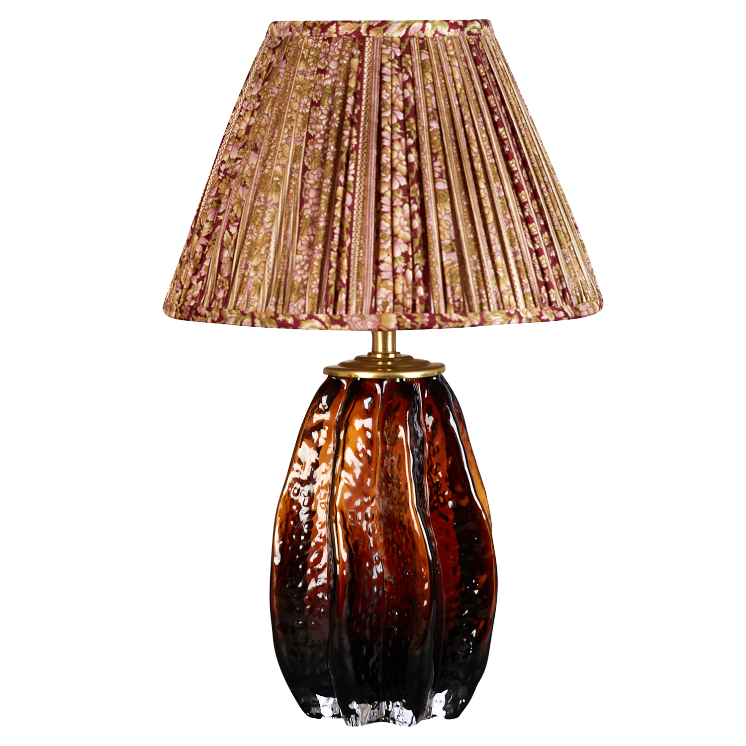 Amber glass table lamp - electrified