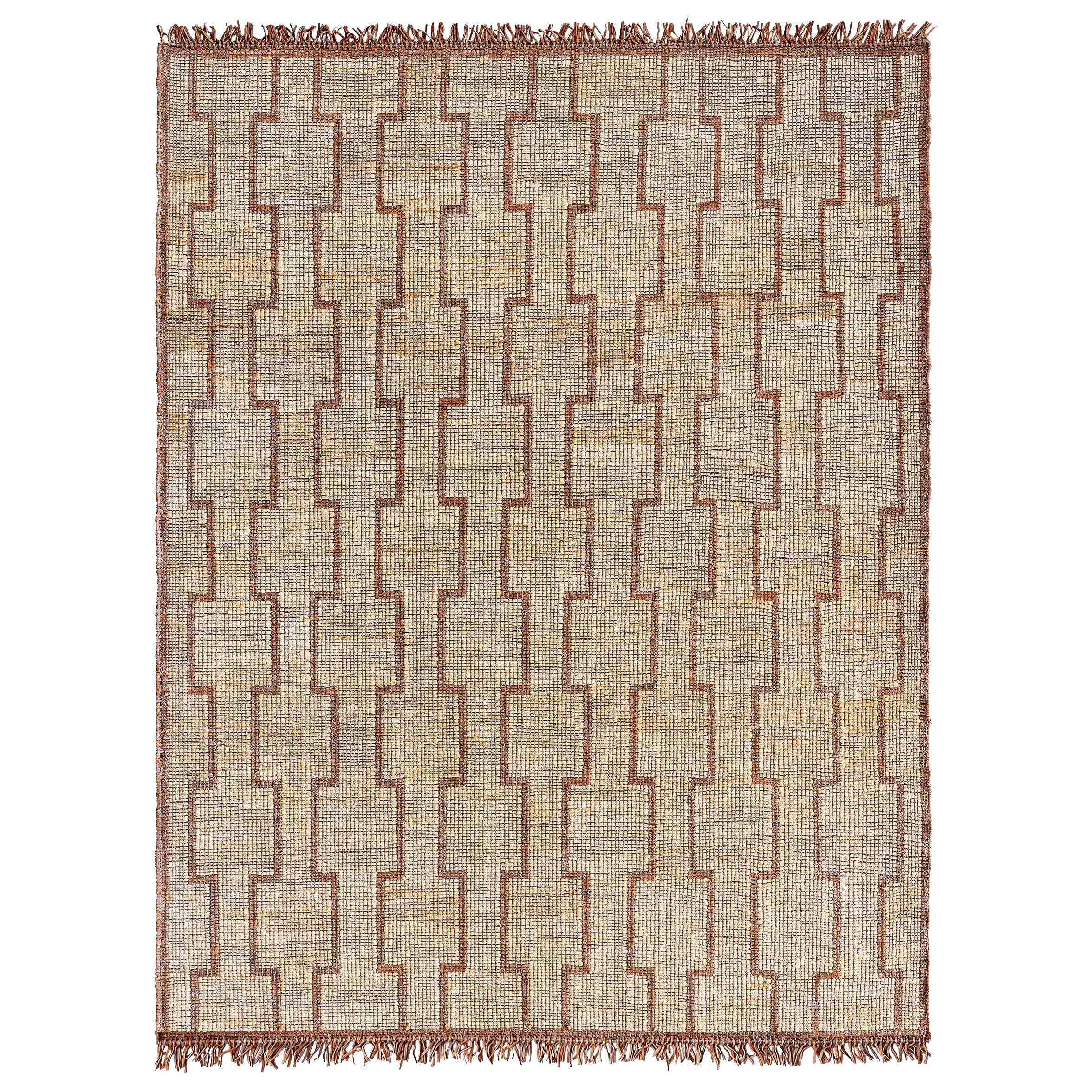 Mogador - A large jute and leather Tuareg style rug