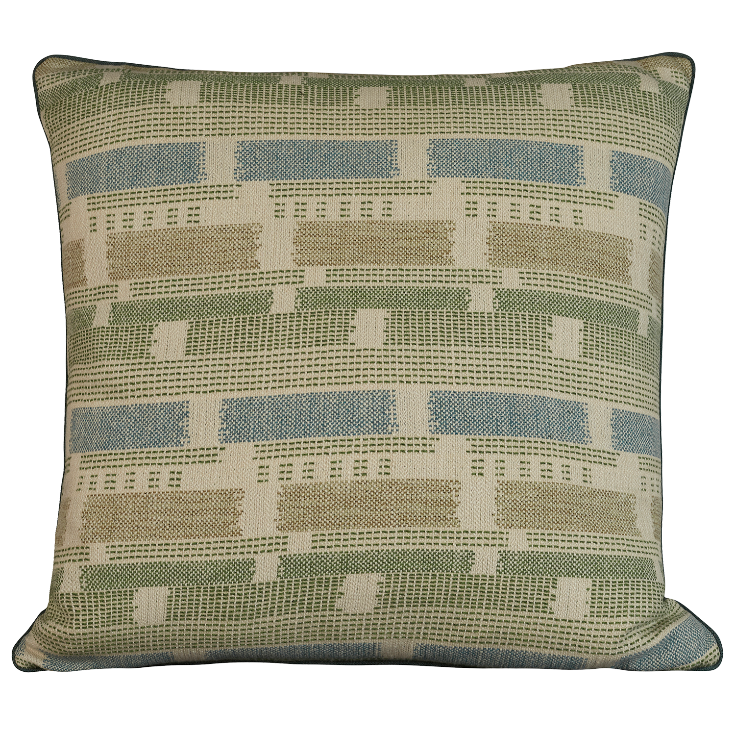 Square cushion - pillow in Loom weave green by Kit Kemp