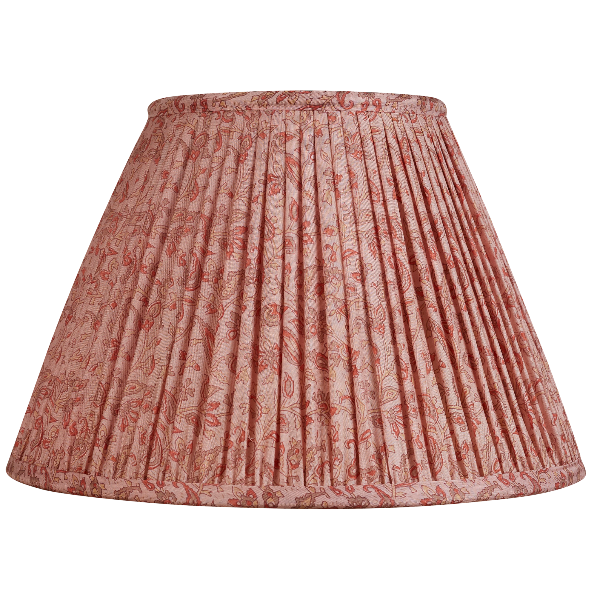 10 inch Pale pink floral design silk sari lampshade