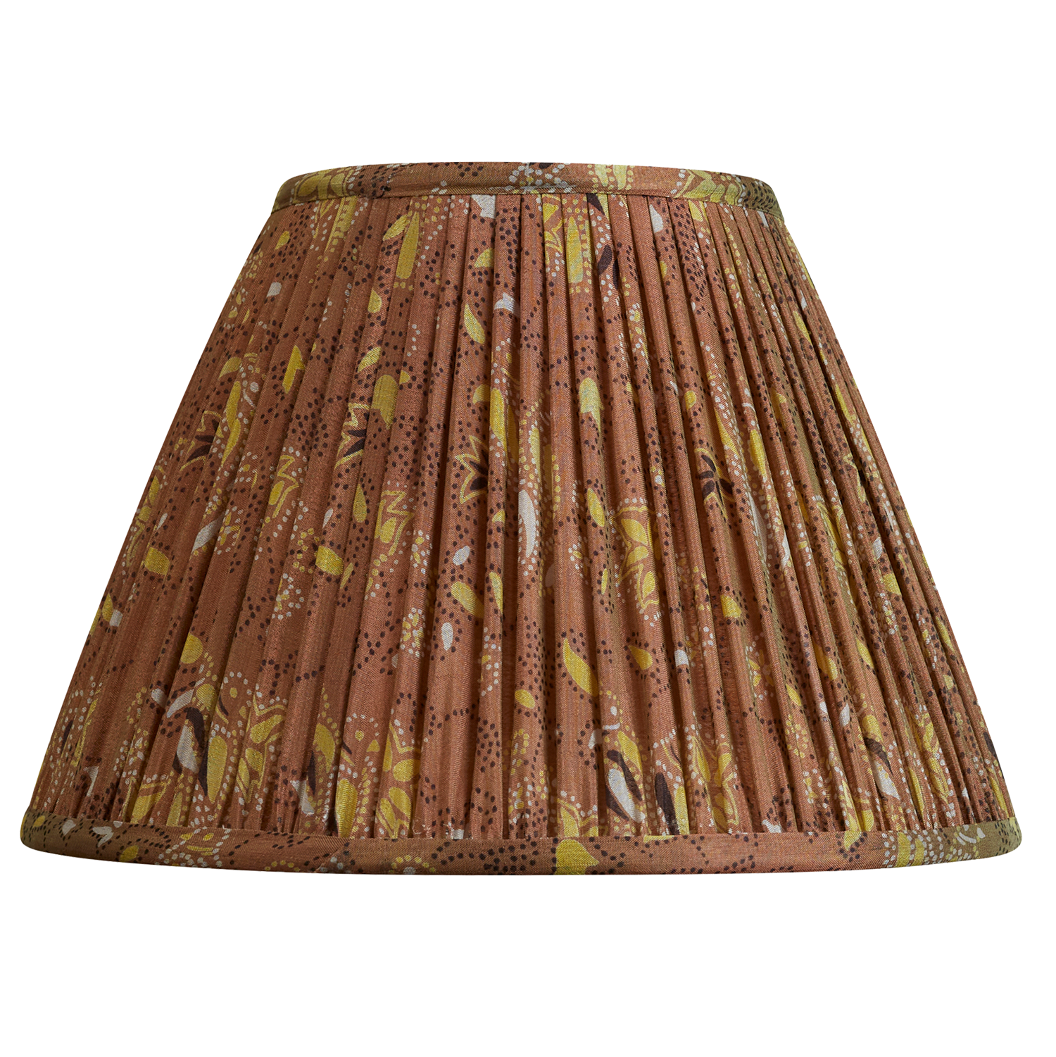 10 inch (26cms) Lavender and green floral design French drum silk sari lampshade