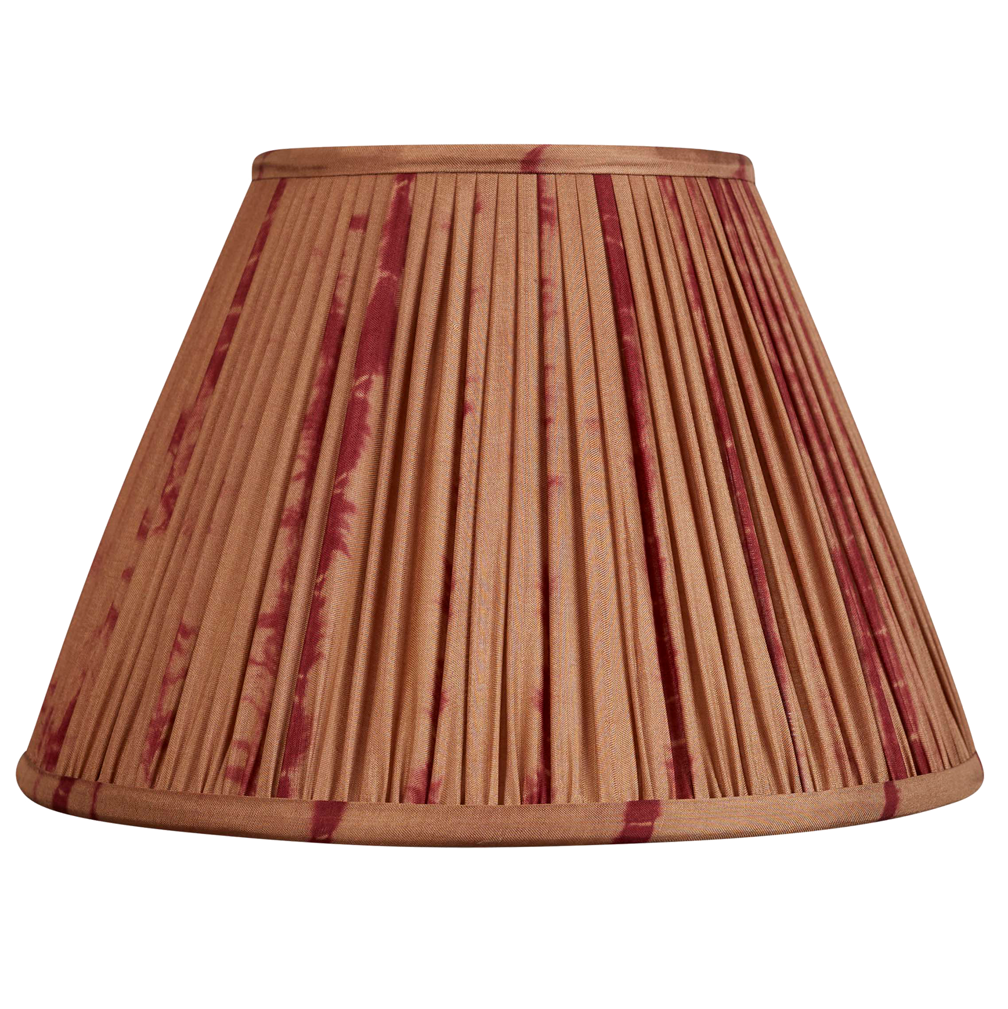 10 inch Chocolate French drum silk sari lampshade with burgundy batik design