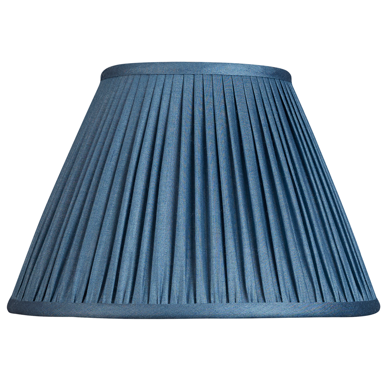 10 inch Ink blue Tussar French silk drum lampshade with spider fitting