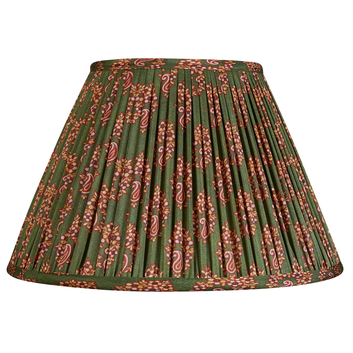 10 inch Paisley garland design sari style gathered silk French drum lampshade