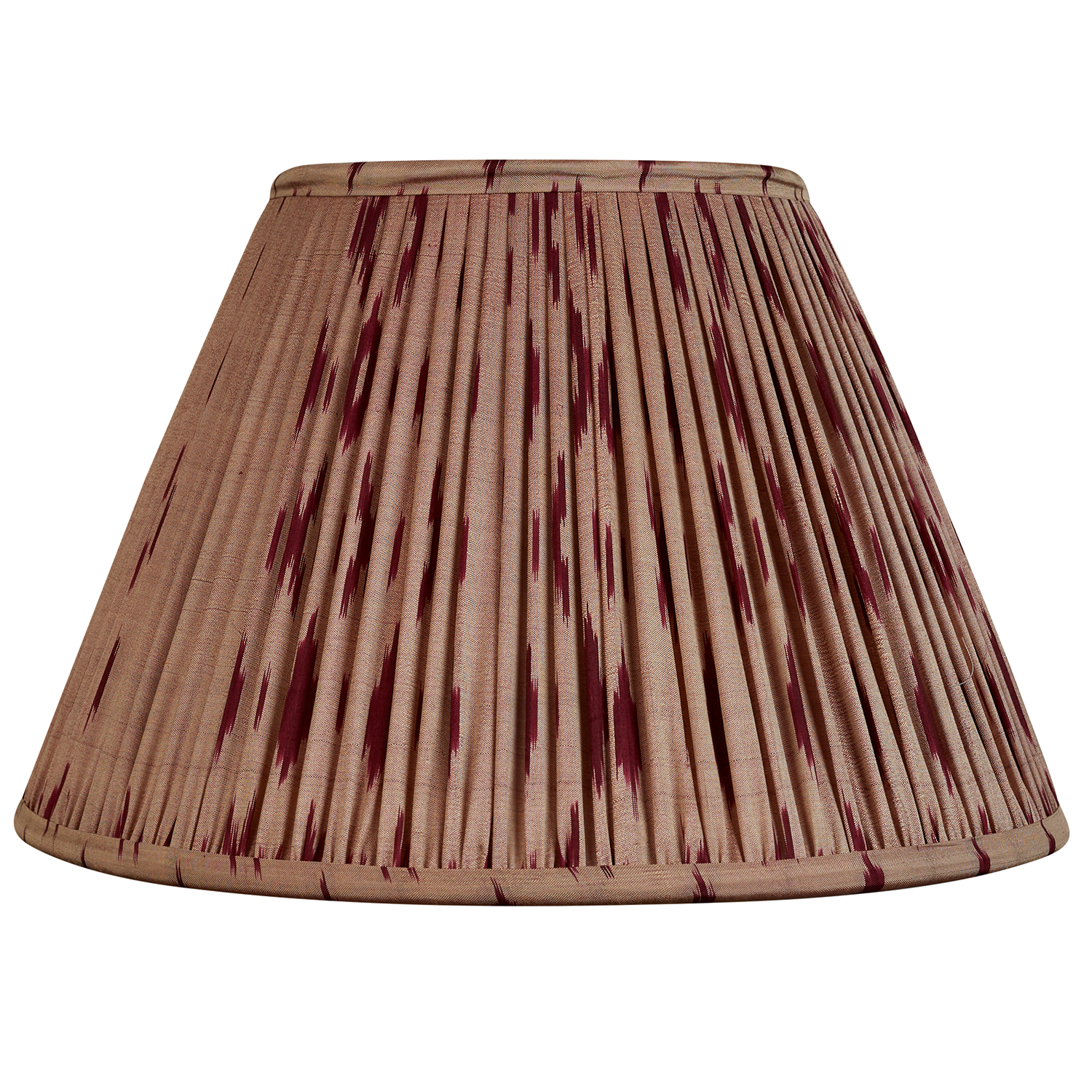12 inch (30 cm) Purple and lilac geometric design French drum silk sari lampshade