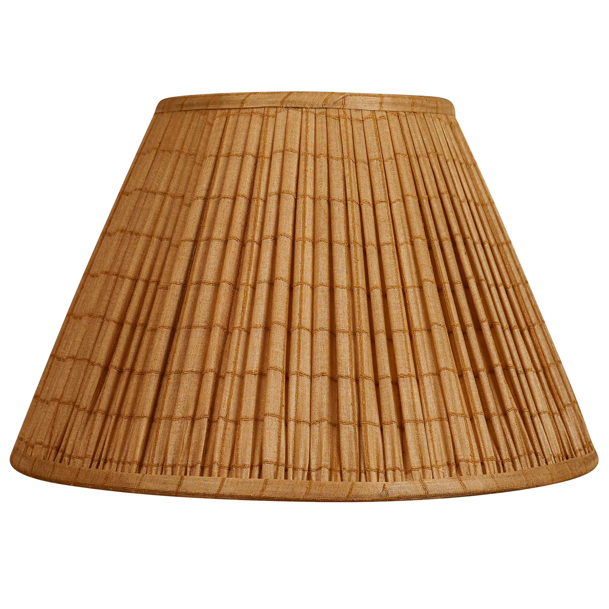 12 inch French drum gold silk sari lampshade with subtle woven thread