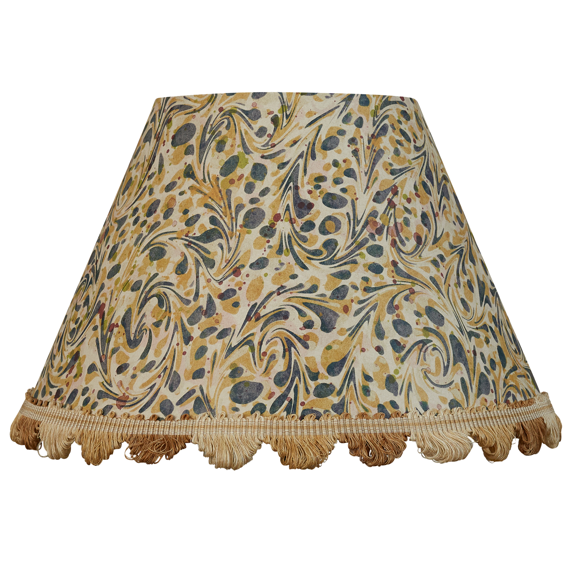 12 inch Harlequin marbled card shade with fan edge trim