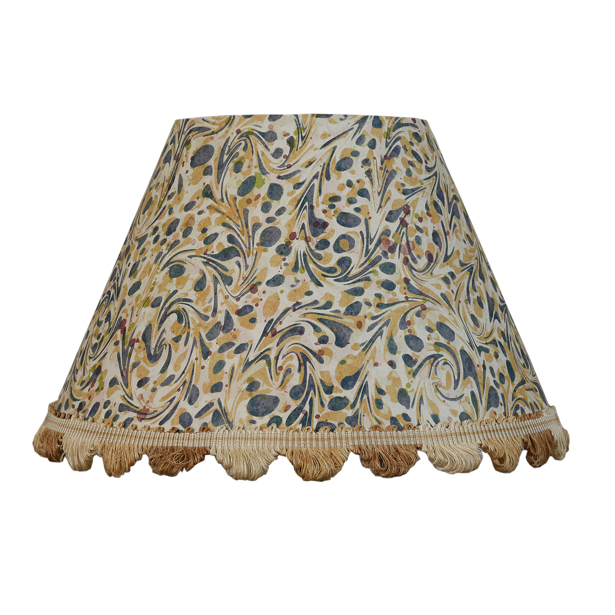 12 inch Harlequin marbled card shade with fan edge trim