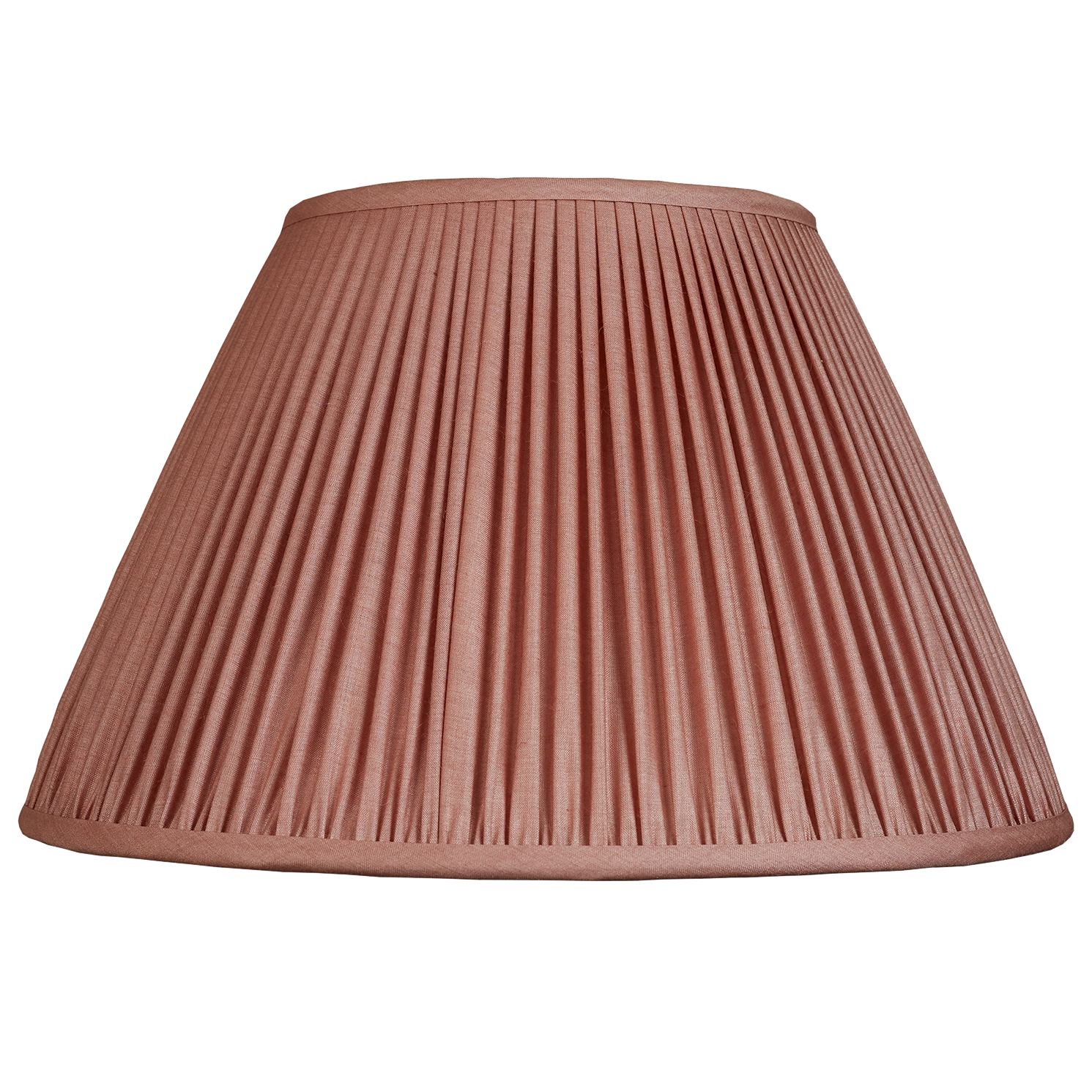 Dusky pink Tussar silk gathered lampshade
