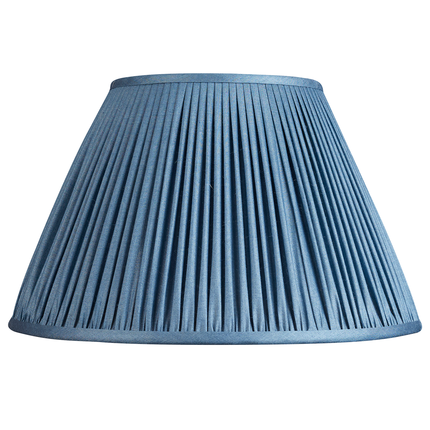 Ink blue Tussar silk gathered lampshade