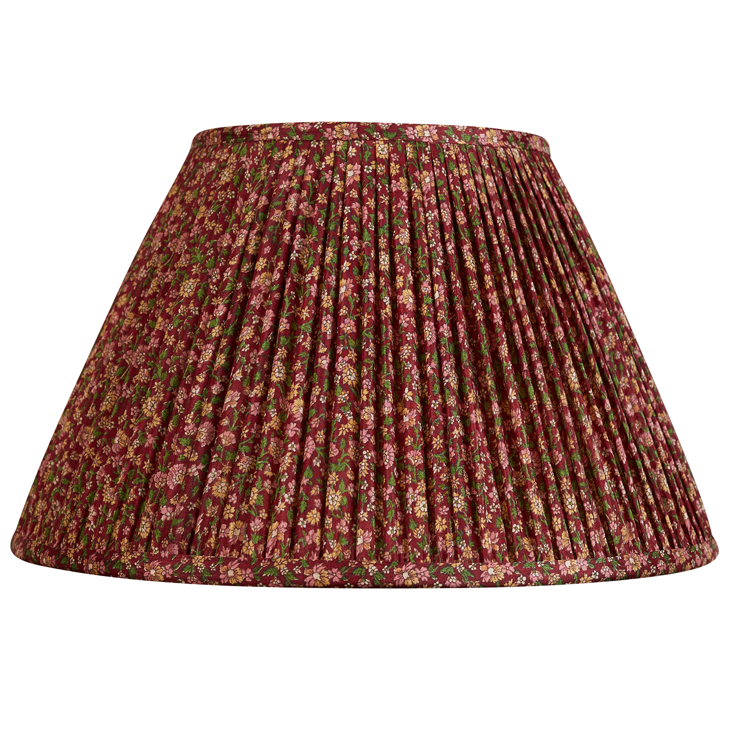 14 inch Burgundy and pink floral design silk sari lampshade