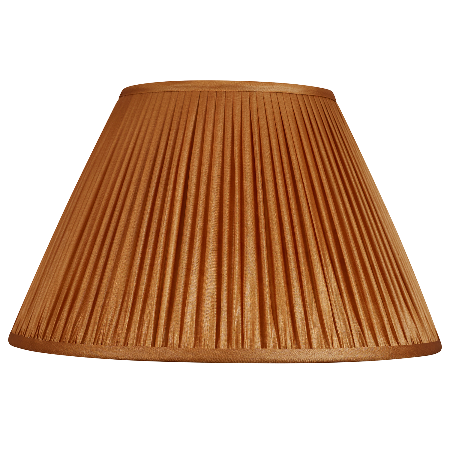 14 inch Tobacco Tussar silk French drum lampshade