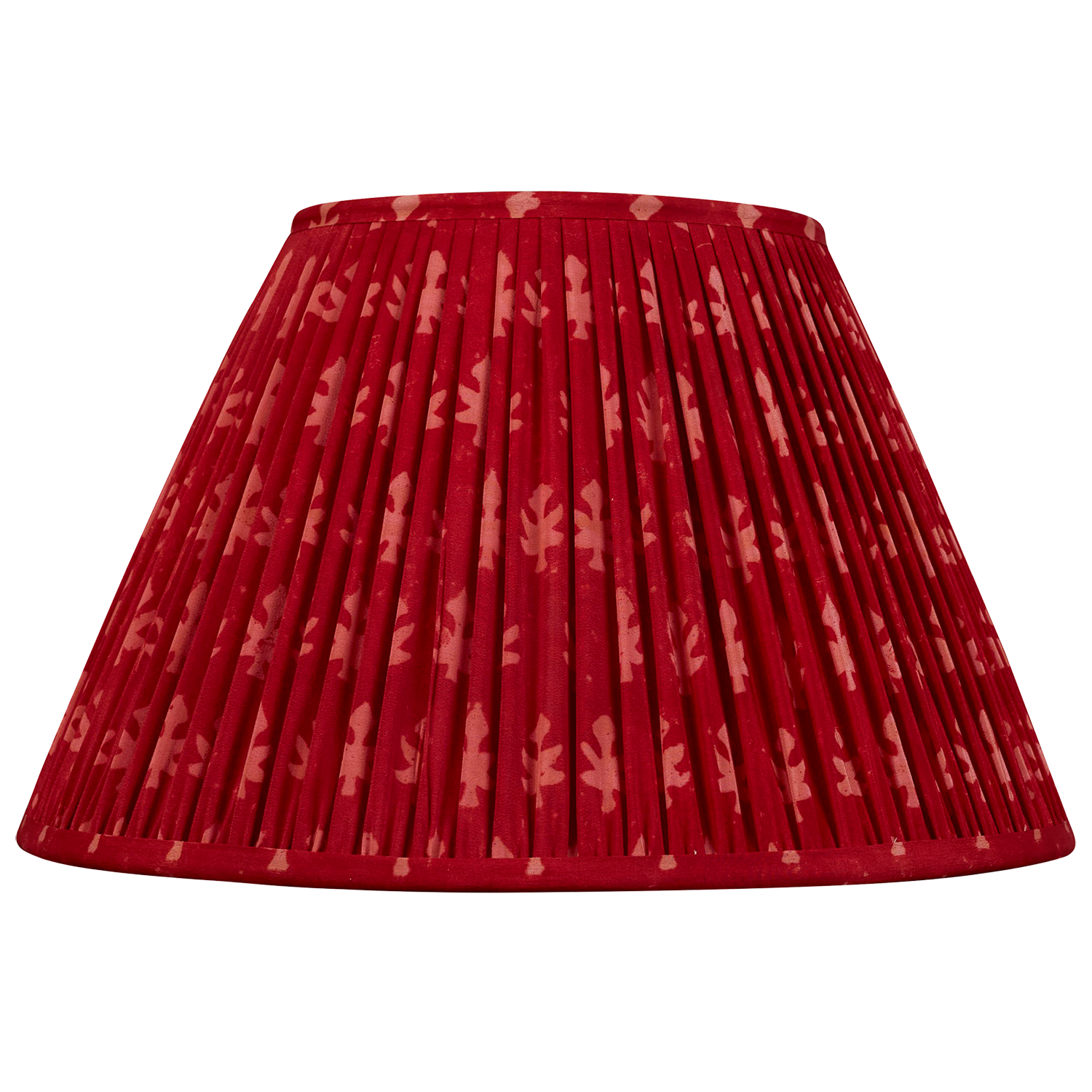 14 inch Red and pink geometric design silk sari lampshade