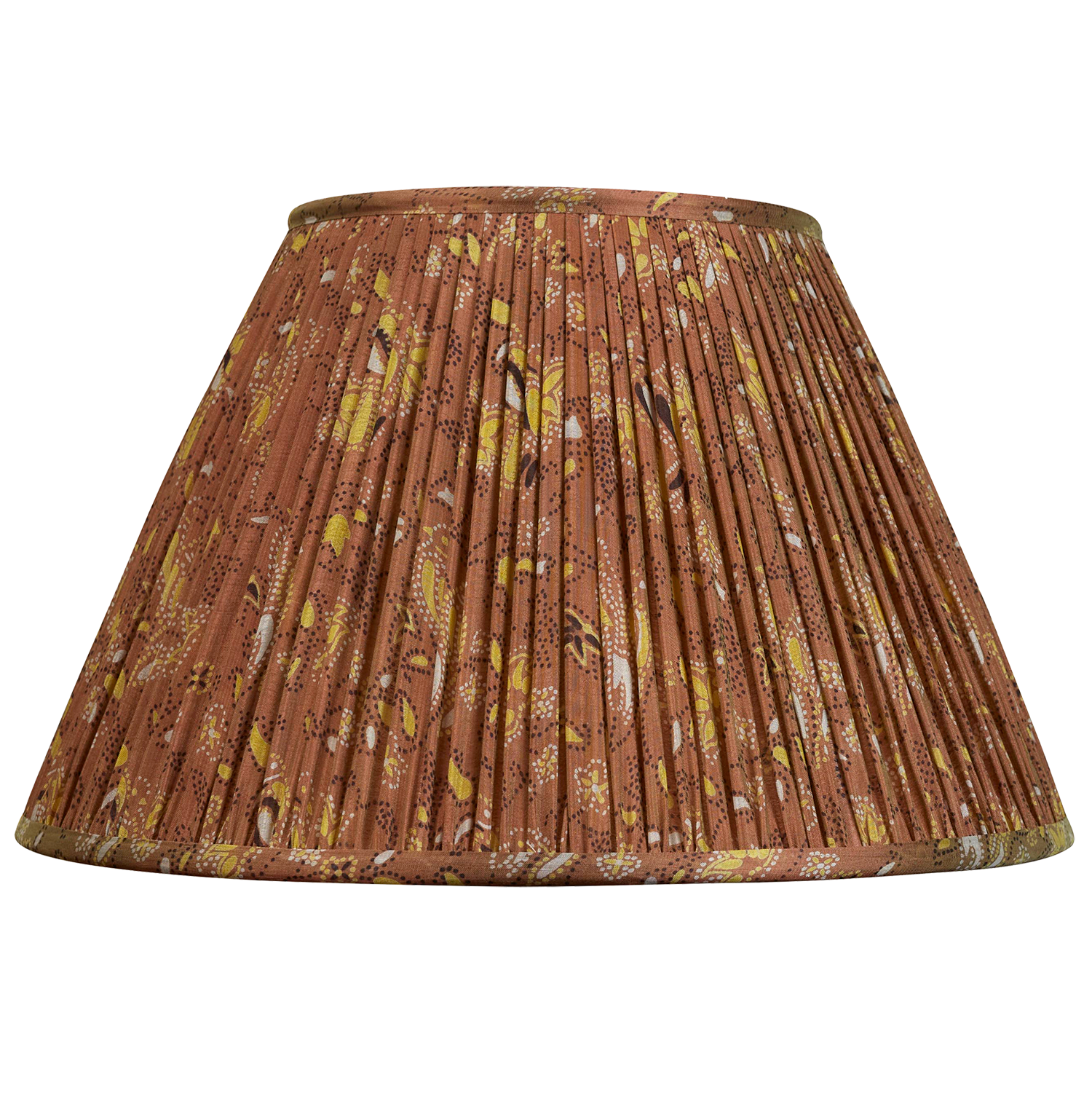 14 inch Lavender and green floral design silk sari lampshade