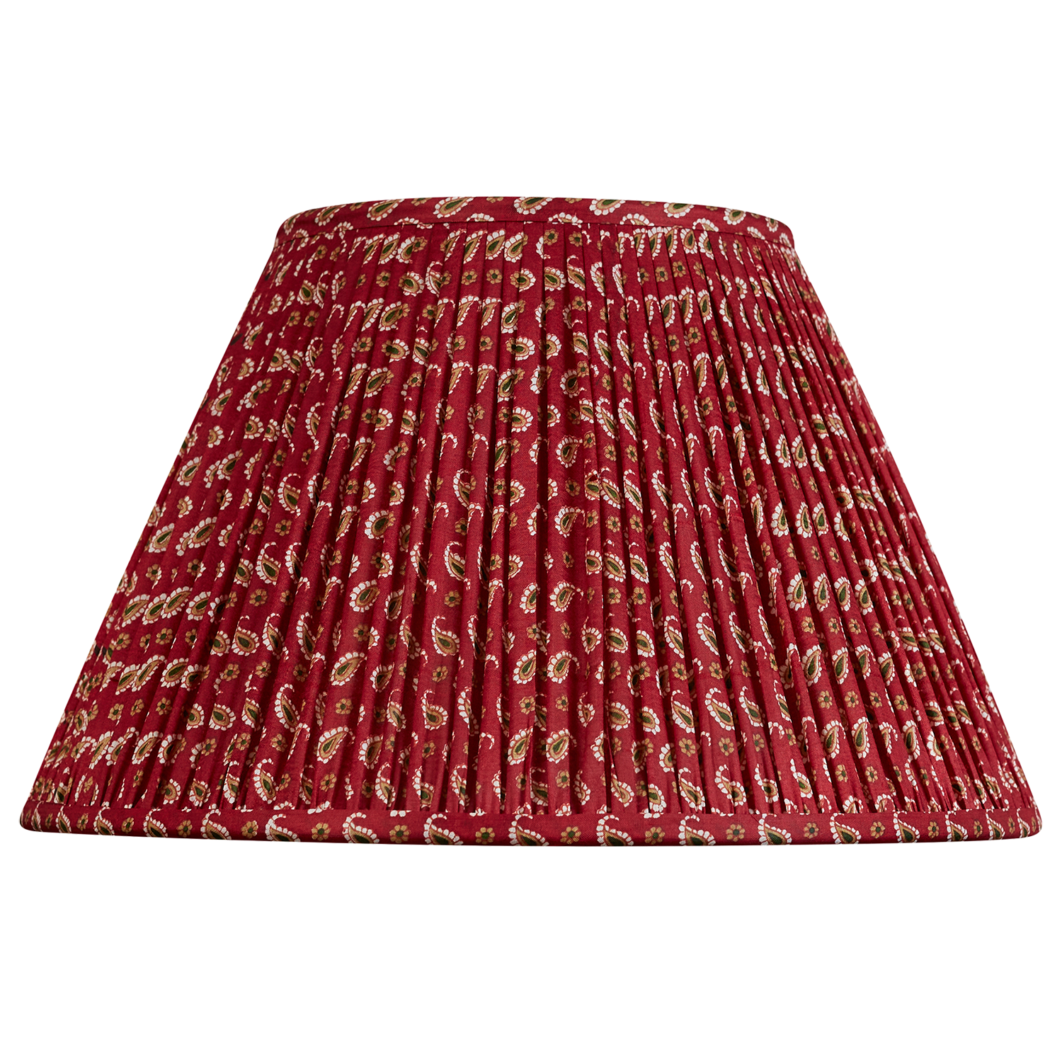 14 inch Magenta and green paisley design French drum silk sari lampshade