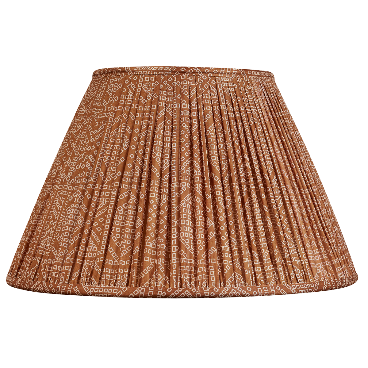 14 inch French drum light brown Bandhani design silk sari lampshade