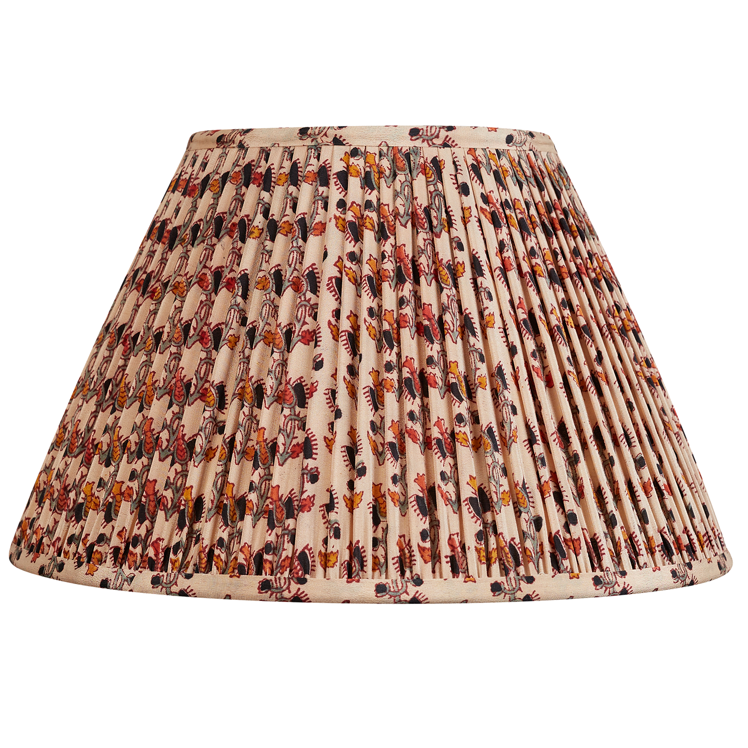 14 inch Cream floral design silk sari lampshade