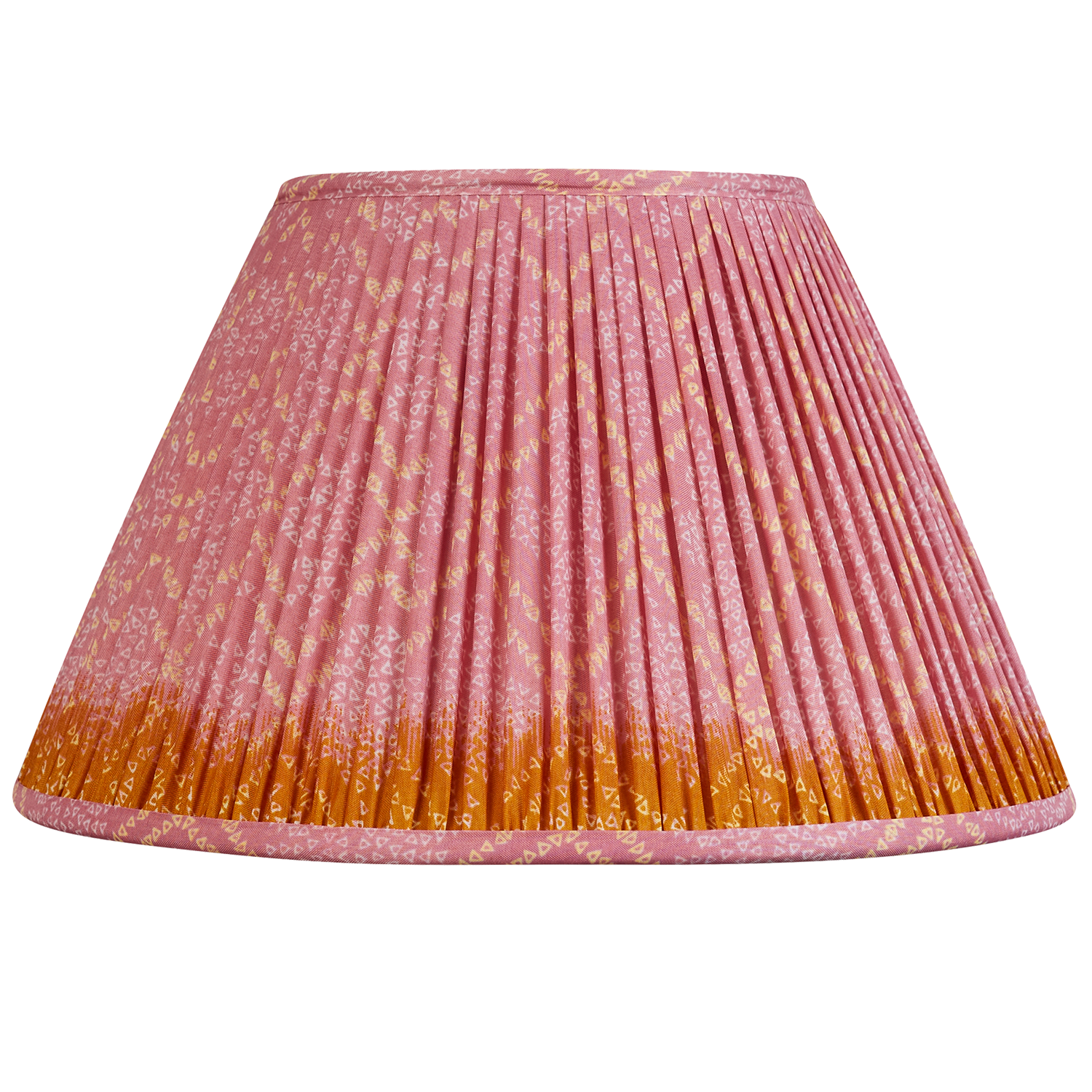 14 inch Candy pink geometric design silk sari lampshade