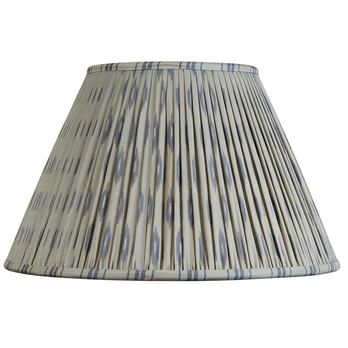 14 inch Pale lilac and grey Ikat design silk sari lampshade