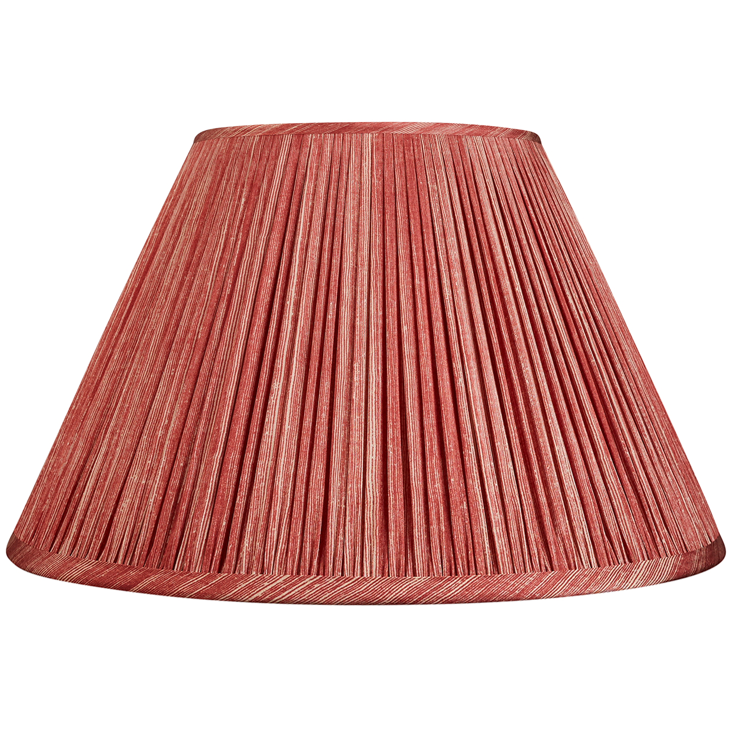 Raspberry and pink ripple pinstripe sari style gathered silk lampshade