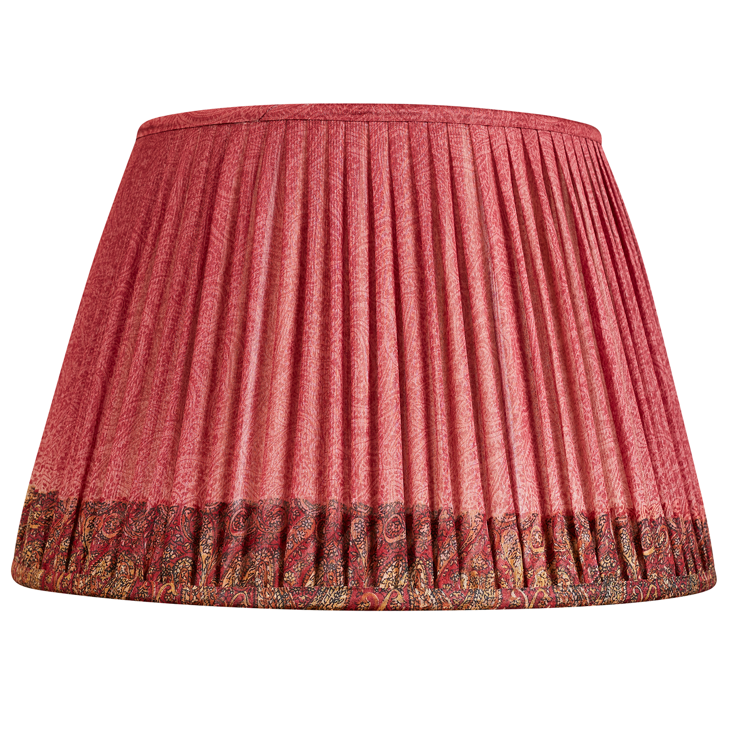 16 Inch Magenta and fuchsia paisley design silk sari lampshade with border