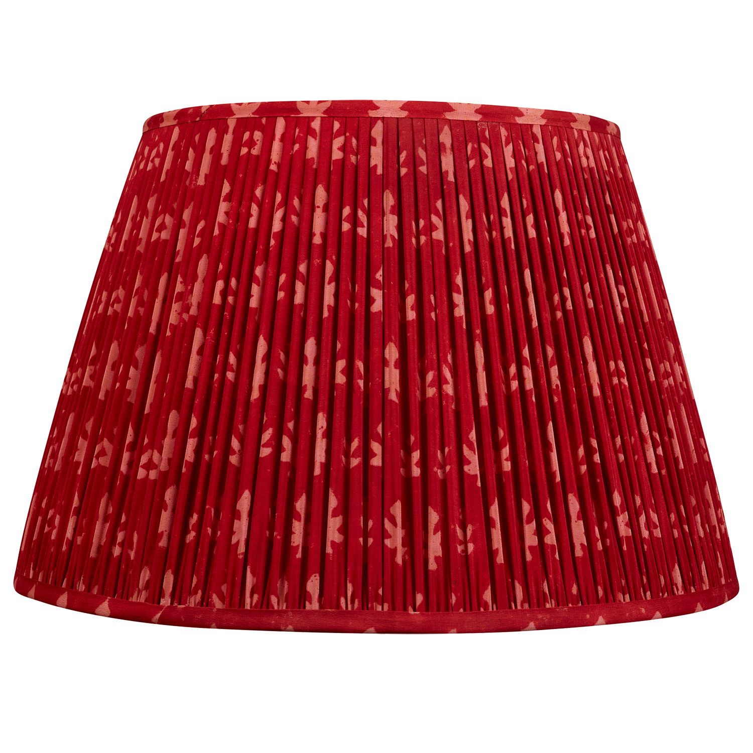 16 Inch Red and pink geometric design silk sari lampshade