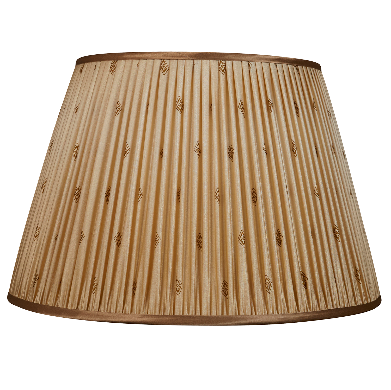 16 Inch Pale gold geometric design silk sari lampshade