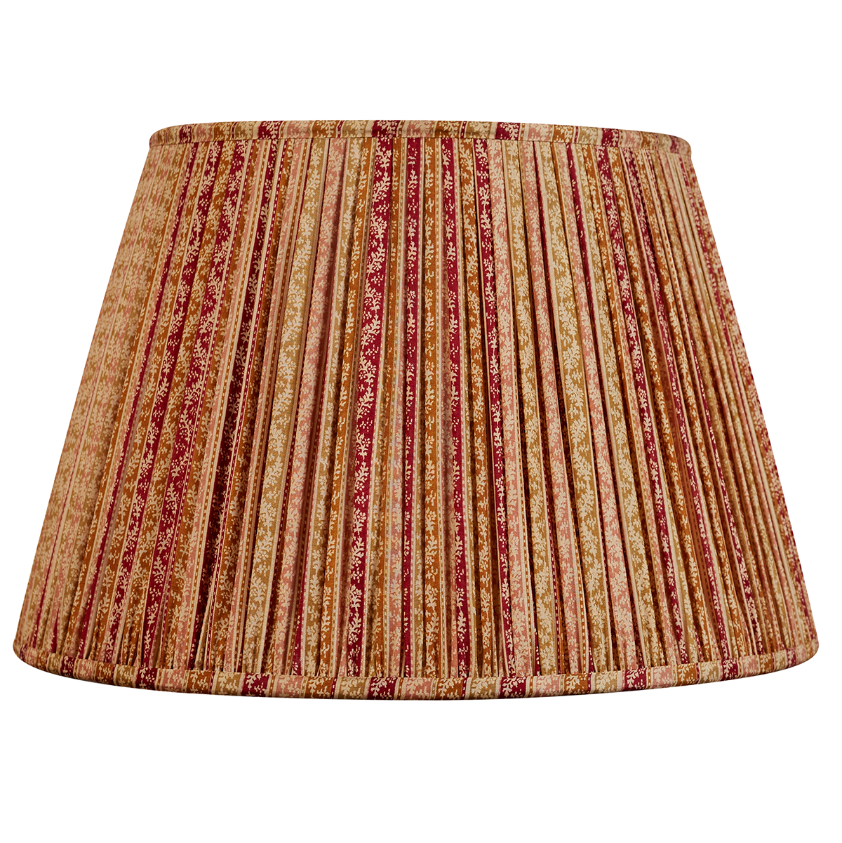16 Inch Burgundy and caramel striped floral silk sari lampshade